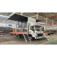 HOWO LED Display Screen Wingspan Hydraulic Folding Stage Mobile Stage Truck